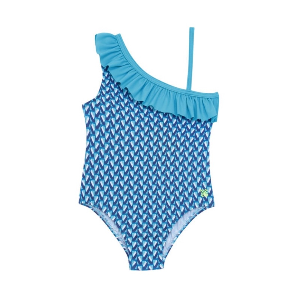 New GILI'S Flores Asymmetrical Printed One-Piece Swimsuit Lucy In The Sea Size 2